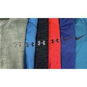 Under Armour Nike Shirt Mens M Loose Fit Short Sleeve Athletic Workout Lot Of 8
